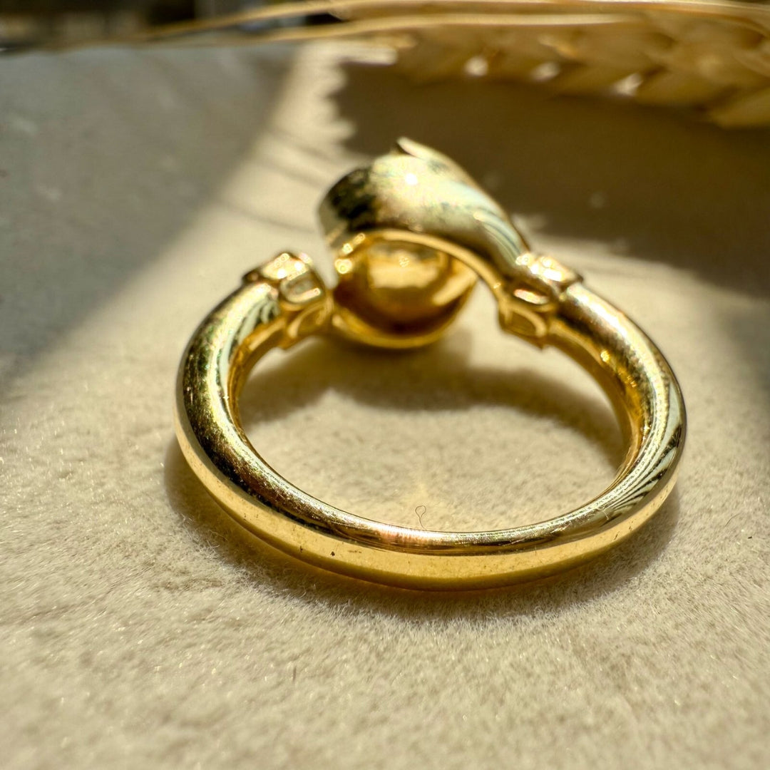 Infinity Style Ring, 4.26 CT Green Round Cut Moissanite Engagement Ring Gift for Her