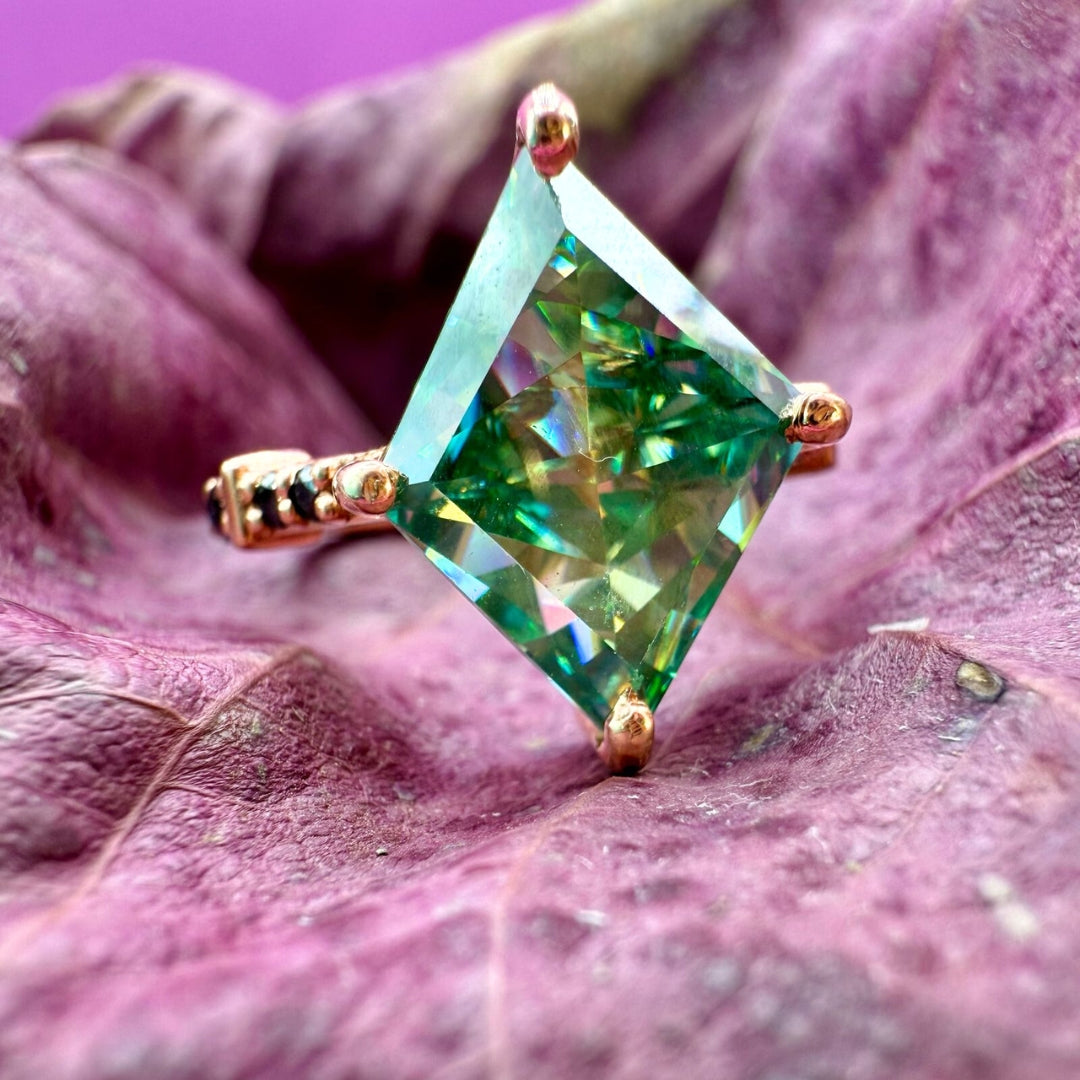 Moissanite 3.84 CT Kite Cut Moissanite Side Stone Anniversary Gift Ring