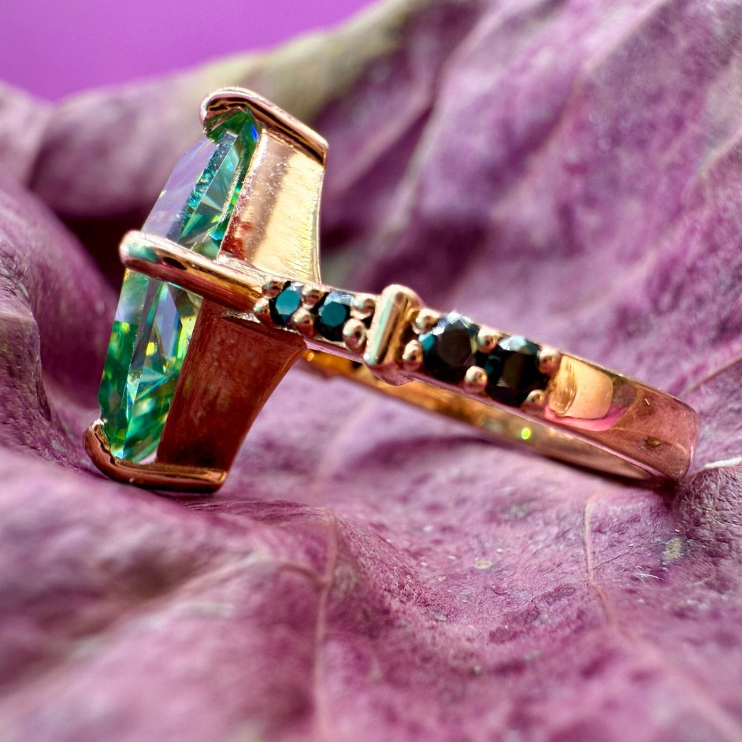 Moissanite 3.84 CT Kite Cut Moissanite Side Stone Anniversary Gift Ring