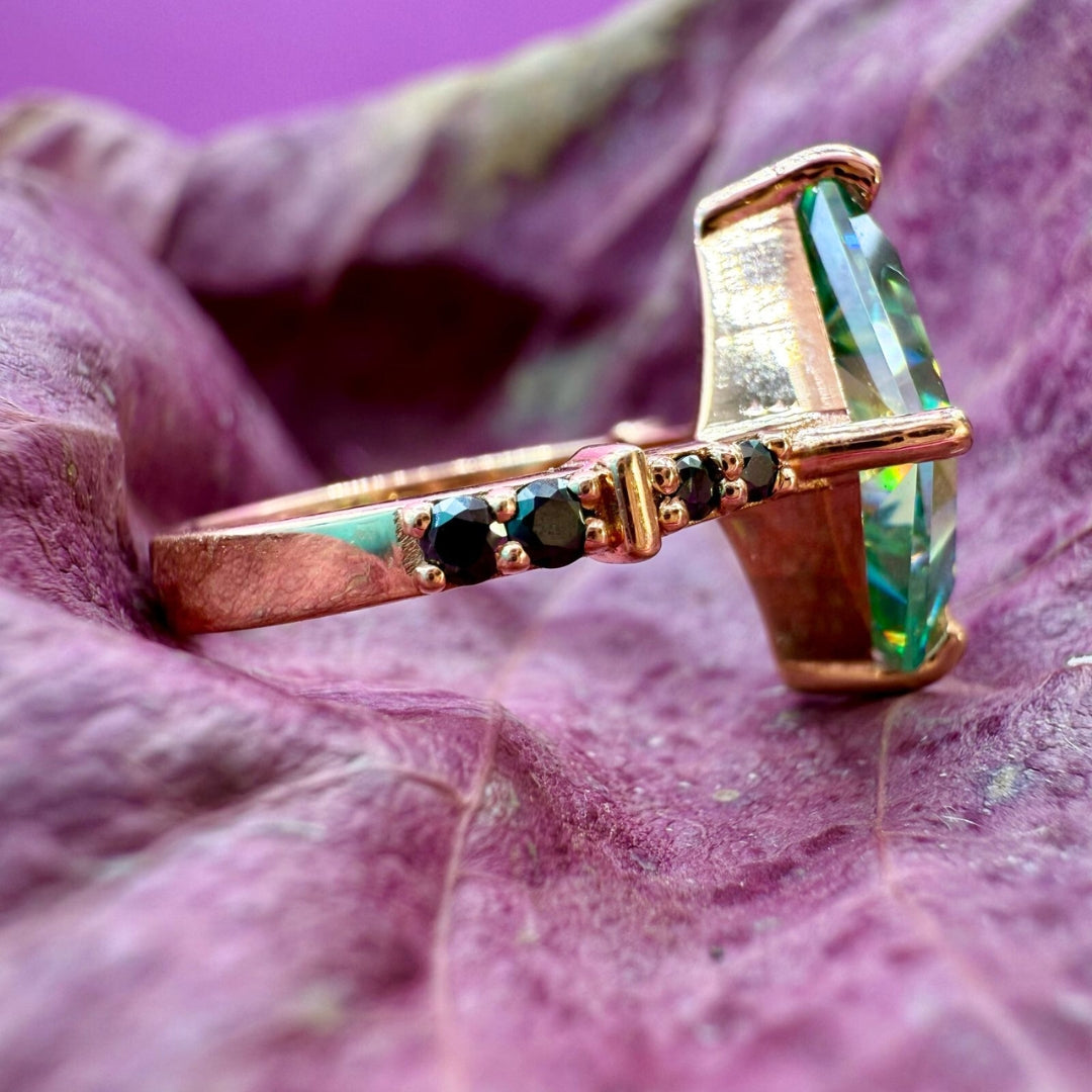 Moissanite 3.84 CT Kite Cut Moissanite Side Stone Anniversary Gift Ring