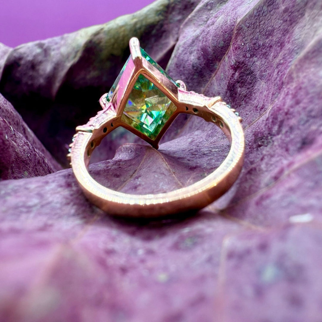 Moissanite 3.84 CT Kite Cut Moissanite Side Stone Anniversary Gift Ring