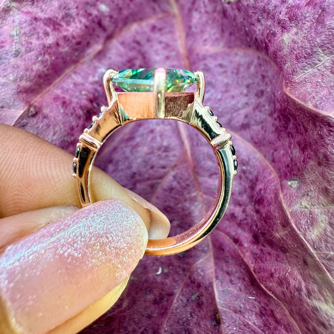 Moissanite 3.84 CT Kite Cut Moissanite Side Stone Anniversary Gift Ring