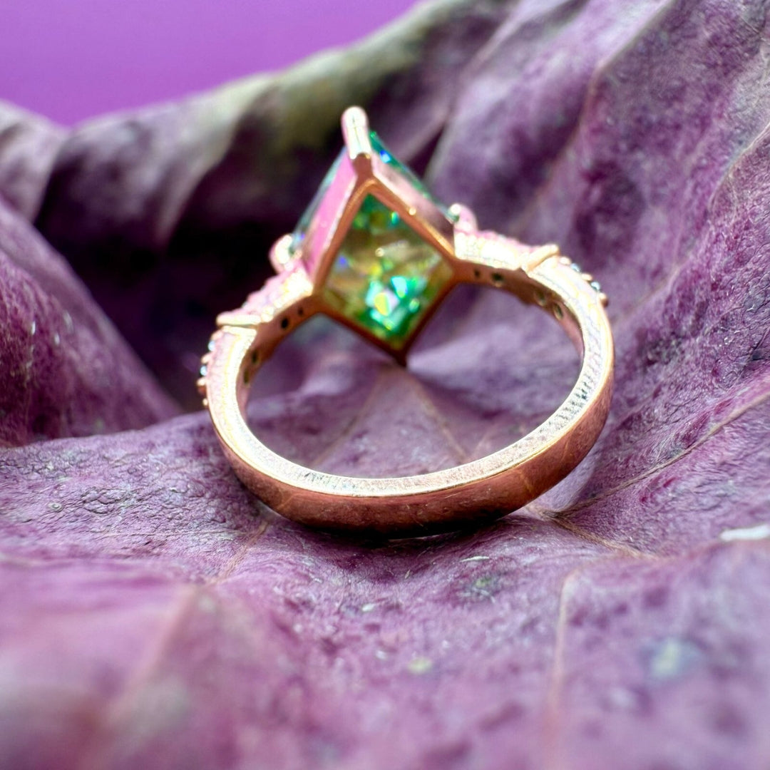 Moissanite 3.84 CT Kite Cut Moissanite Side Stone Anniversary Gift Ring