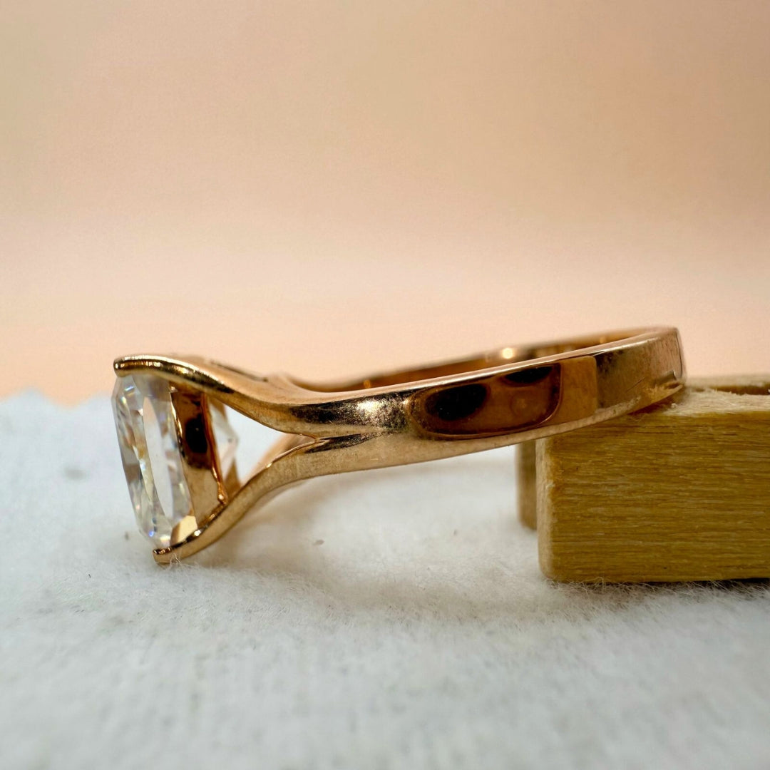 Cushion Moissanite Split Shank Engagement Ring For Women