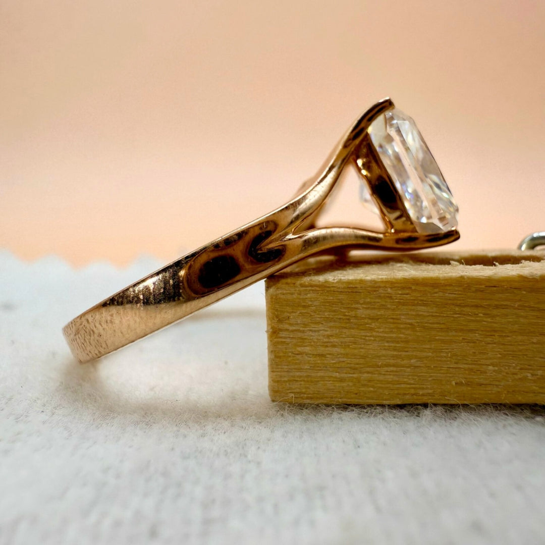 Cushion Moissanite Split Shank Engagement Ring For Women