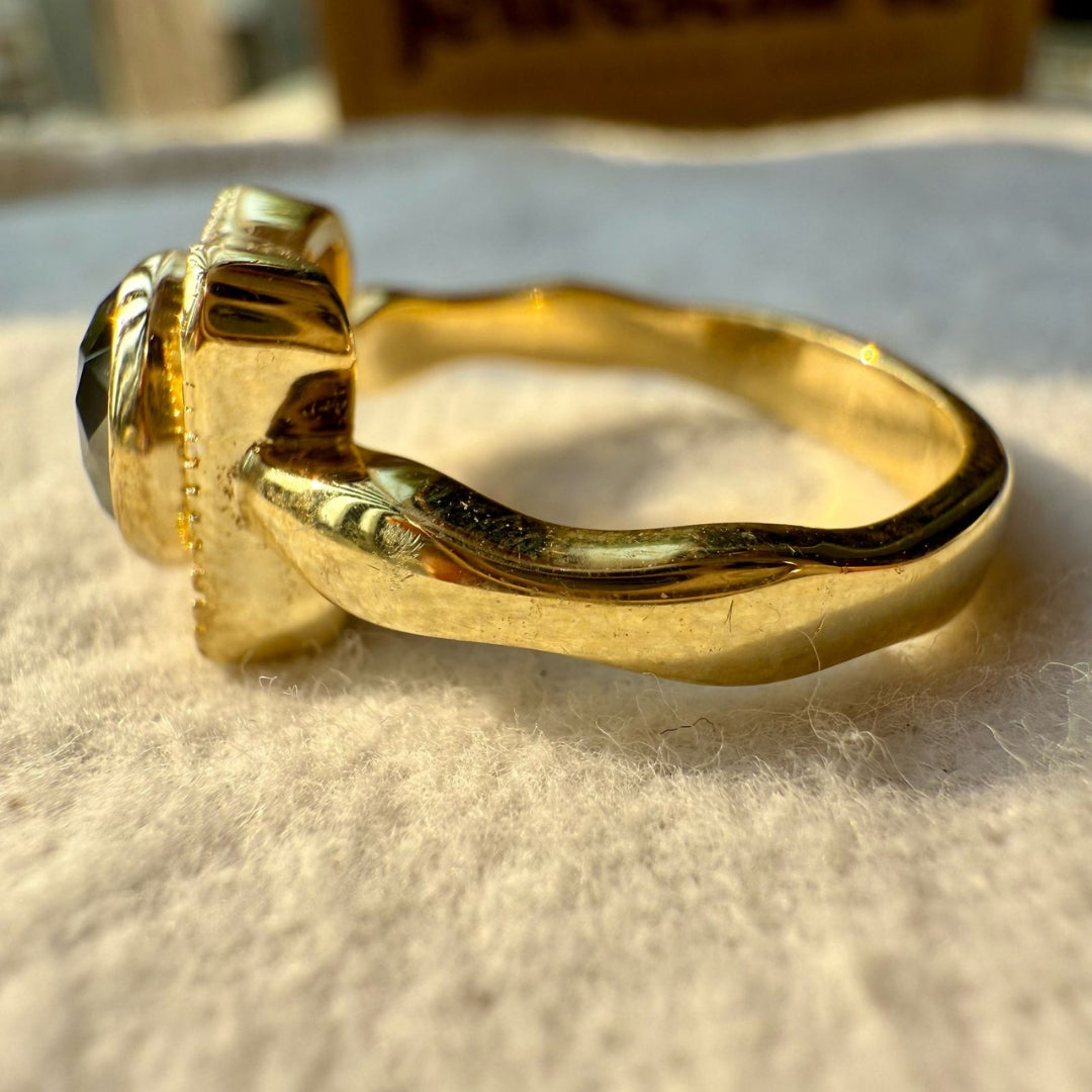 Vintage Inspired Black Round Moissanite Engagement Ring