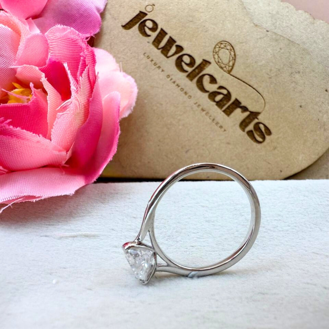 Moissanite Heart Cut 1.50 CT Engagement Ring in Classic Brilliant Ring