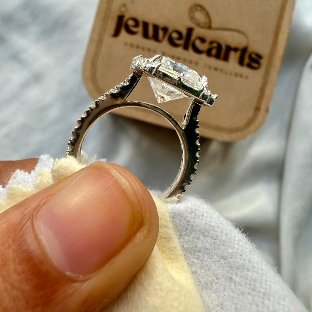 Moissanite Halo Radiant Cut Wedding Ring