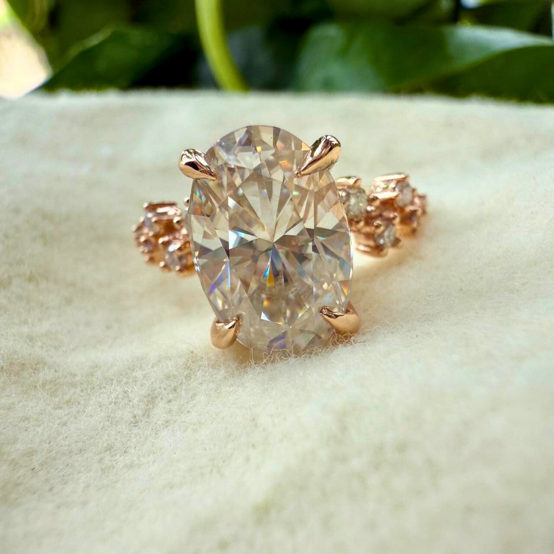 Moissanite Oval Cut Diamond Engagement Ring