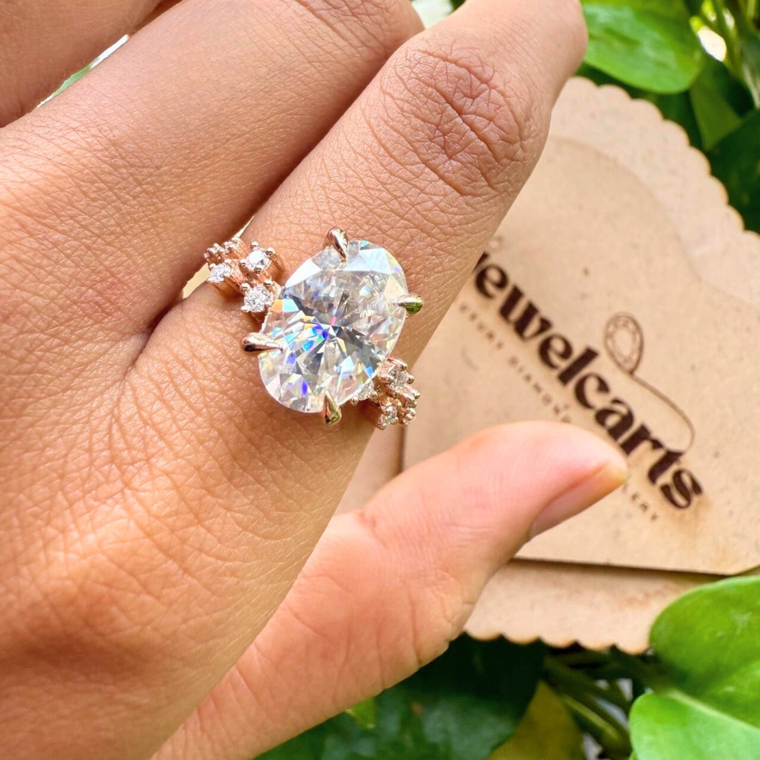 Moissanite Oval Cut Diamond Engagement Ring