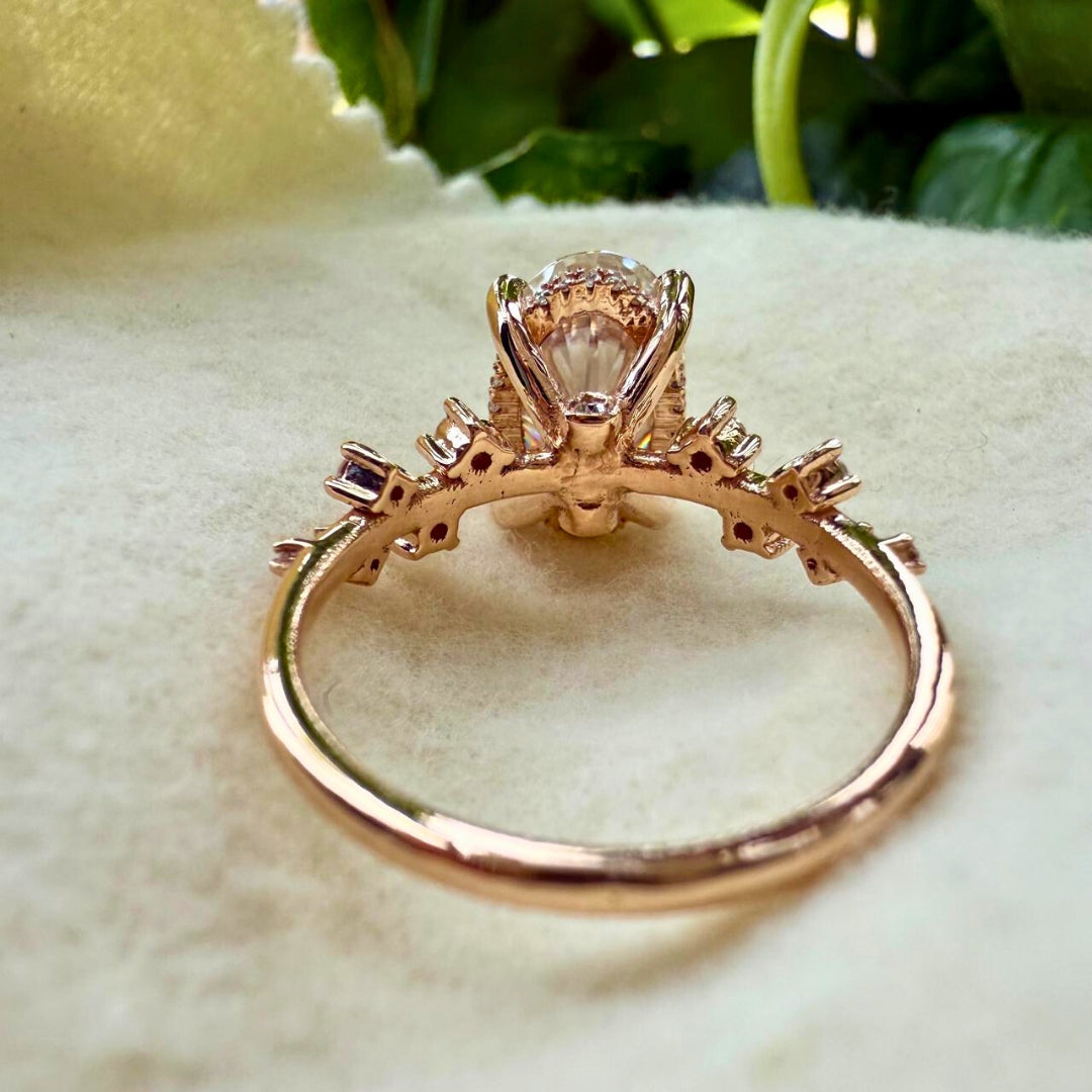 Moissanite Oval Cut Diamond Engagement Ring