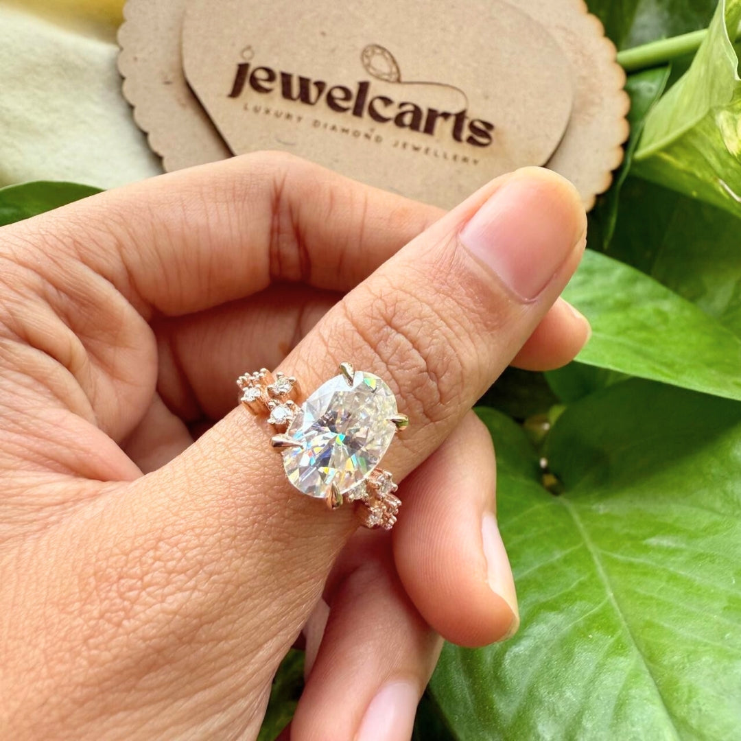 Moissanite Oval Cut Diamond Engagement Ring