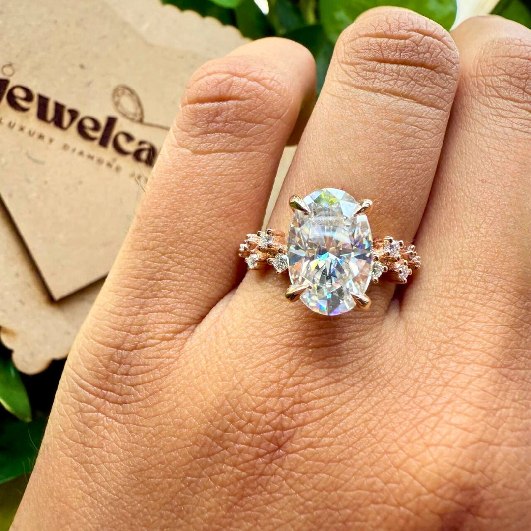 Moissanite Oval Cut Diamond Engagement Ring