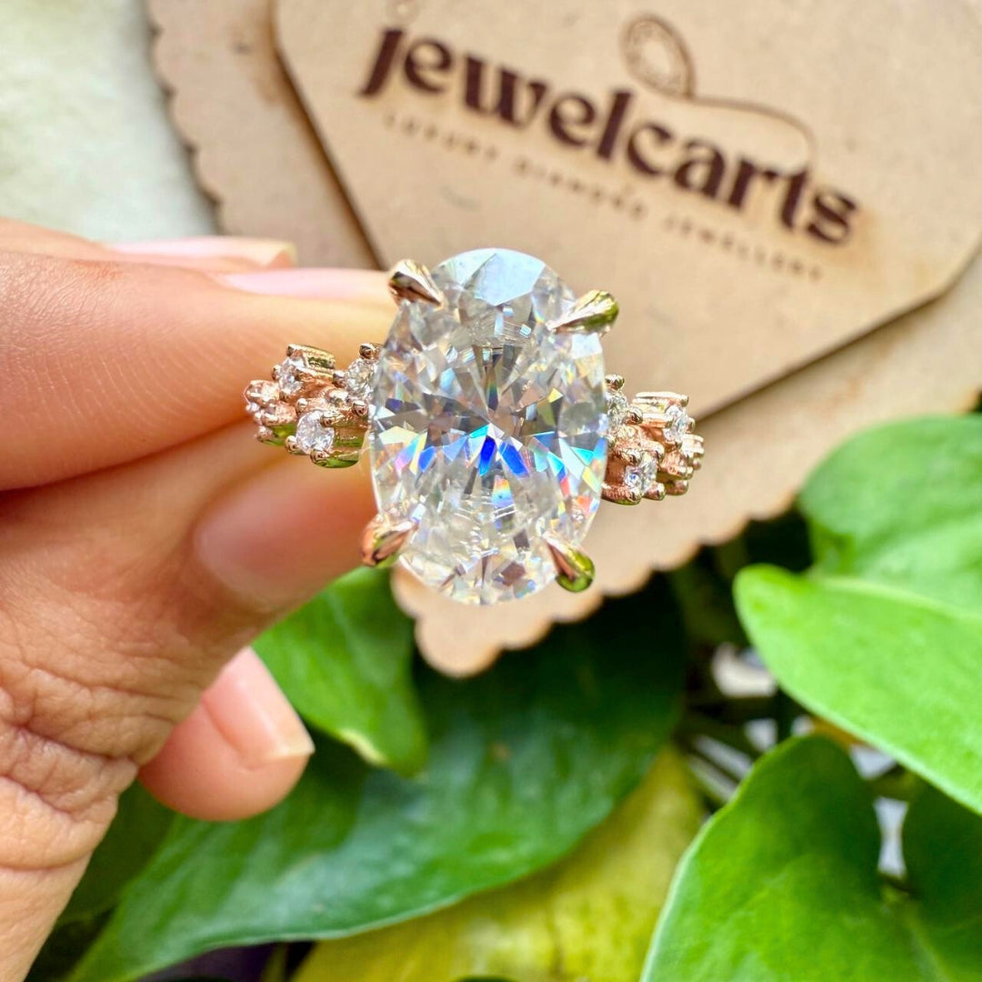 Moissanite Oval Cut Diamond Engagement Ring