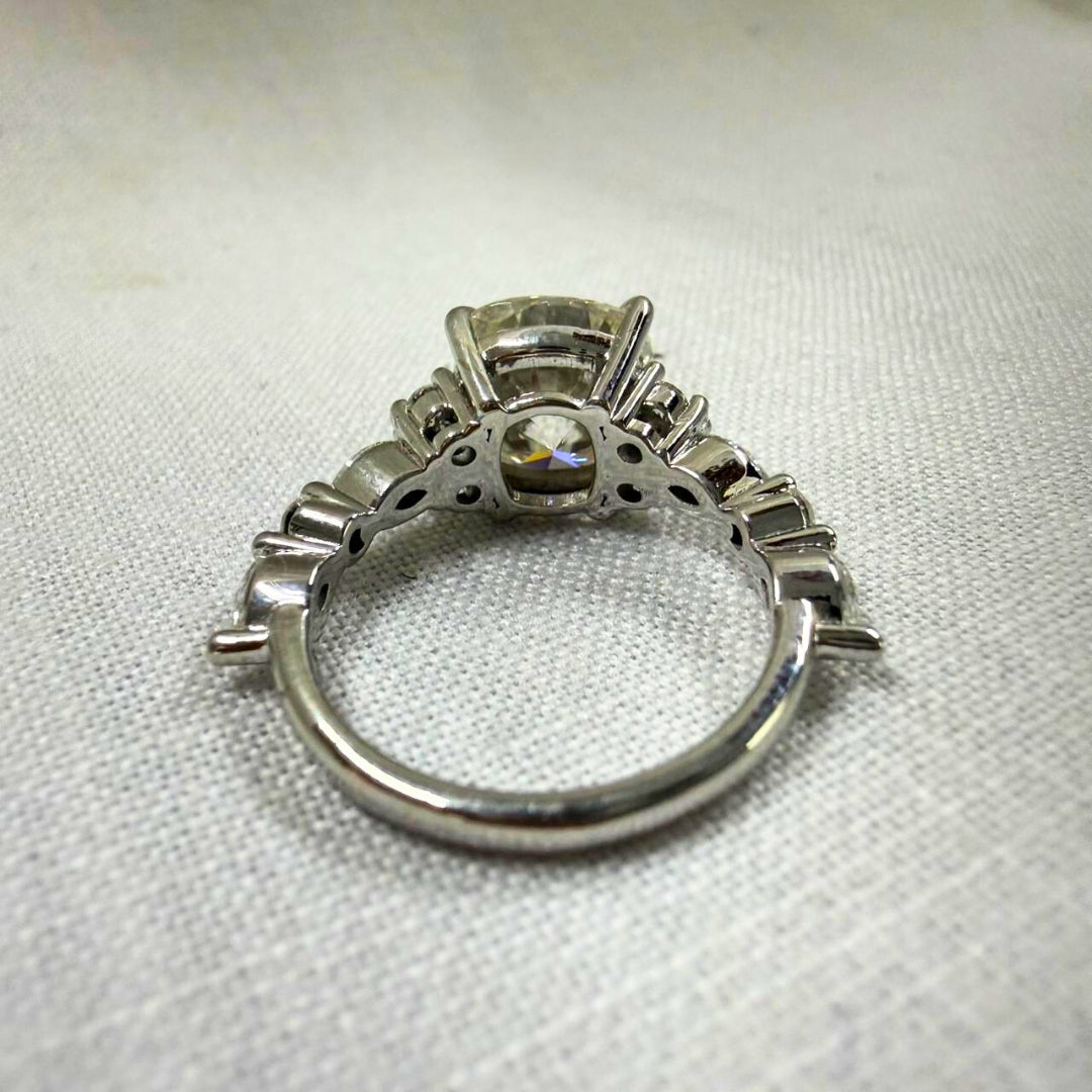 Elegant Cushion Moissanite Ring in Classic Prong Setting