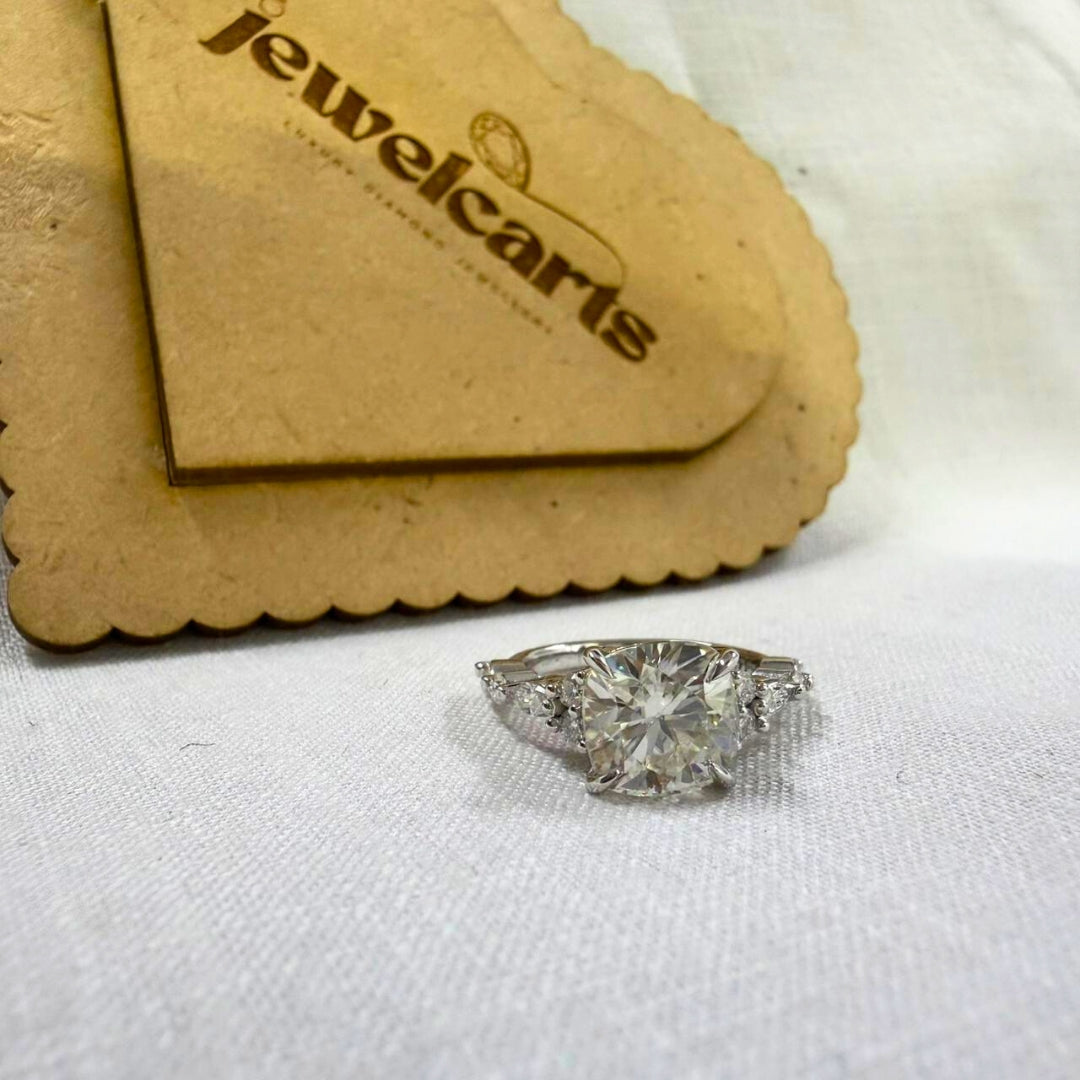 Elegant Cushion Moissanite Ring in Classic Prong Setting