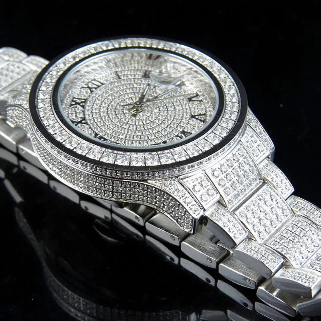 Moissanite 64.40 CT Round Cut Diamond Art Deco Watch Jewel Carts
