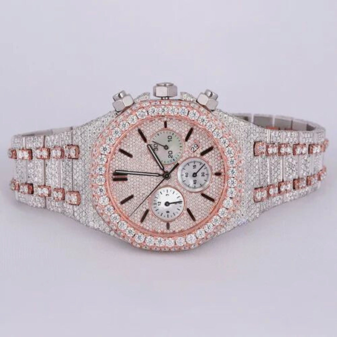 Moissanite 50.50 CT Round Cut Diamond Victorian Watch Jewel Carts