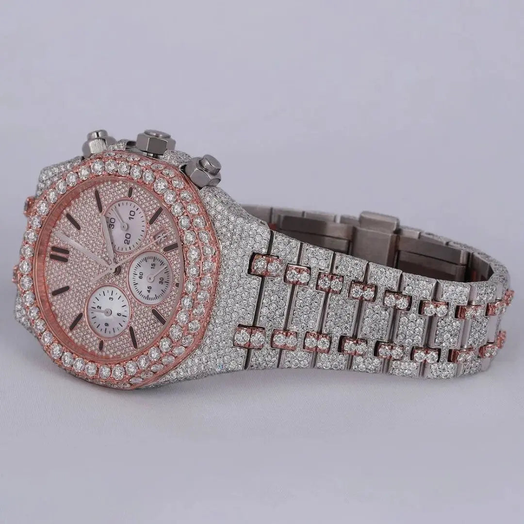 Moissanite 50.50 CT Round Cut Diamond Victorian Watch Jewel Carts