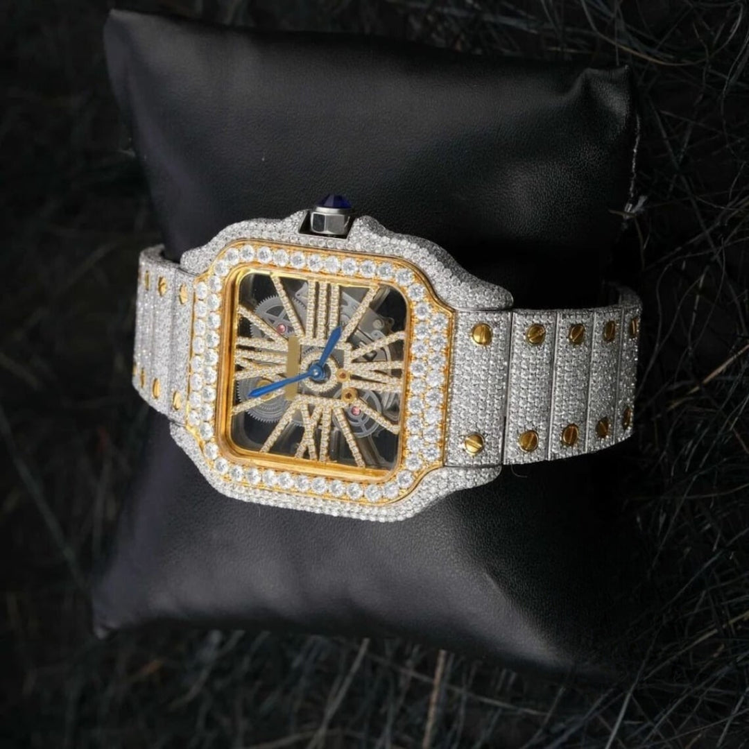 Moissanite 63.40 CT Round Cut Diamond Gothic Watch Jewel Carts