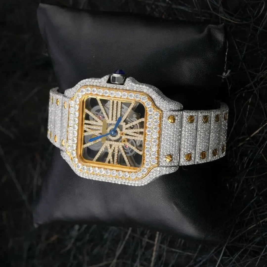 Moissanite 63.40 CT Round Cut Diamond Gothic Watch Jewel Carts