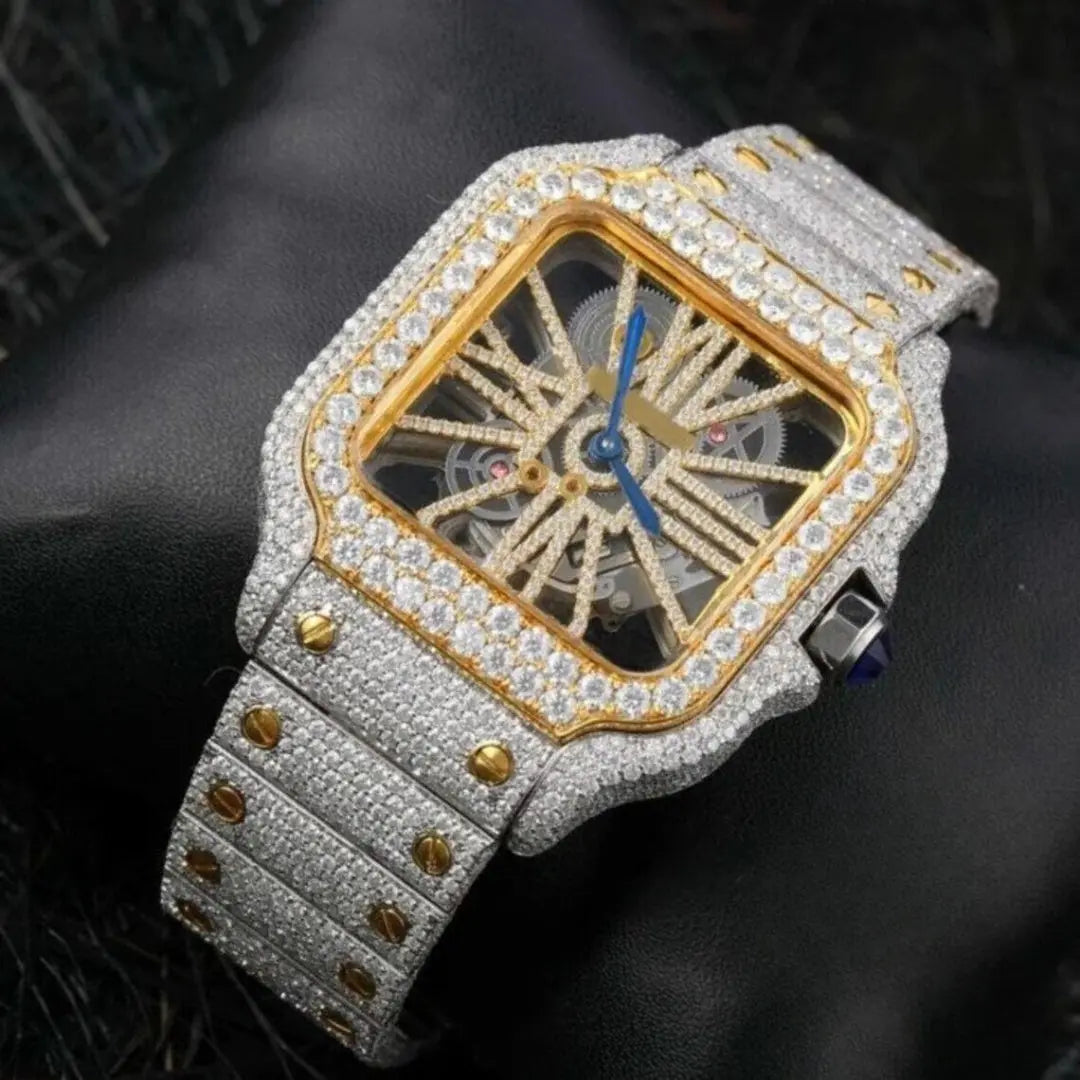 Moissanite 63.40 CT Round Cut Diamond Gothic Watch Jewel Carts