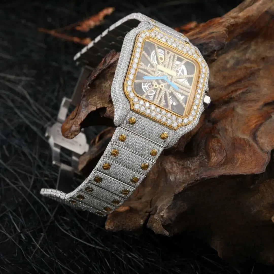 Moissanite 63.40 CT Round Cut Diamond Gothic Watch Jewel Carts