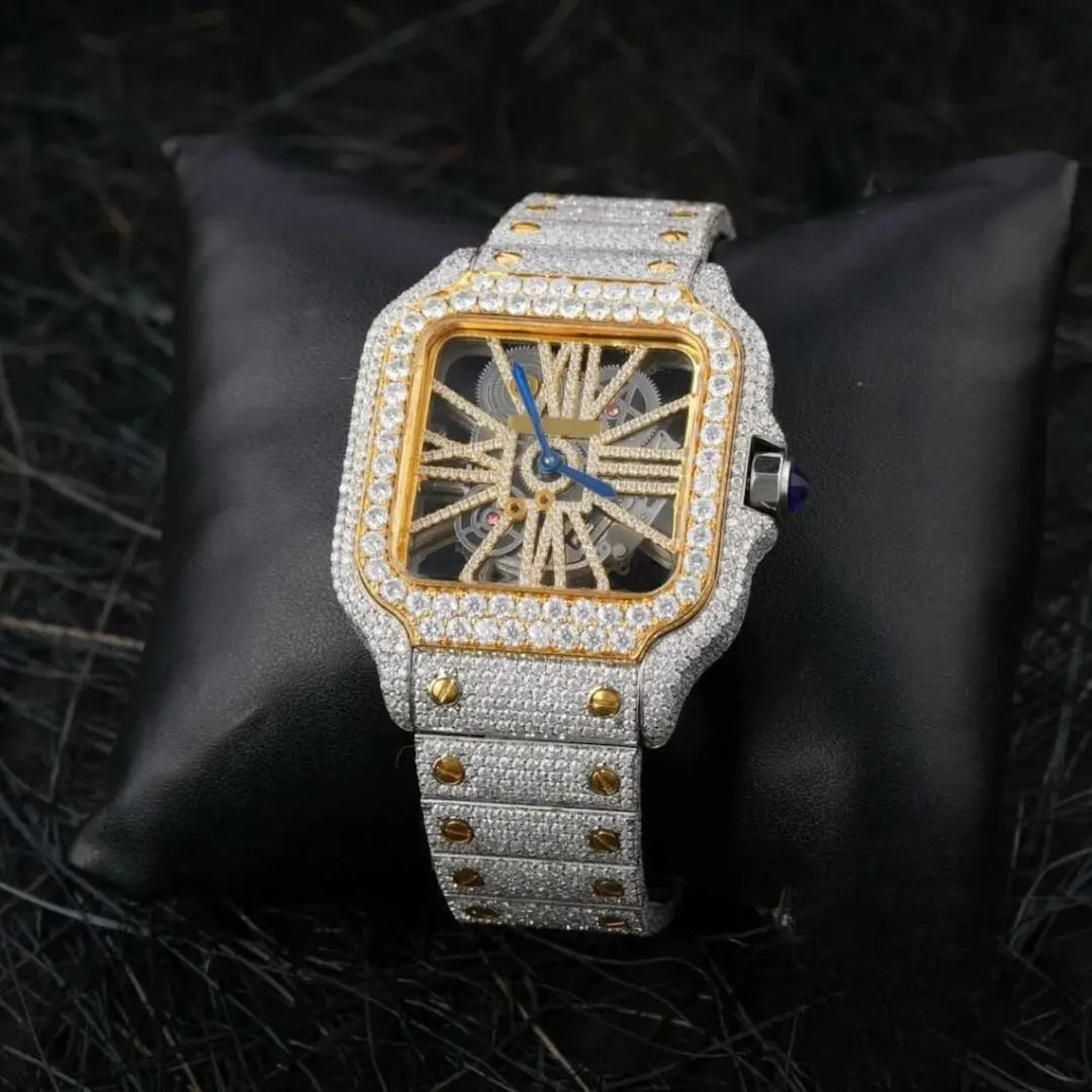 Moissanite 63.40 CT Round Cut Diamond Gothic Watch Jewel Carts