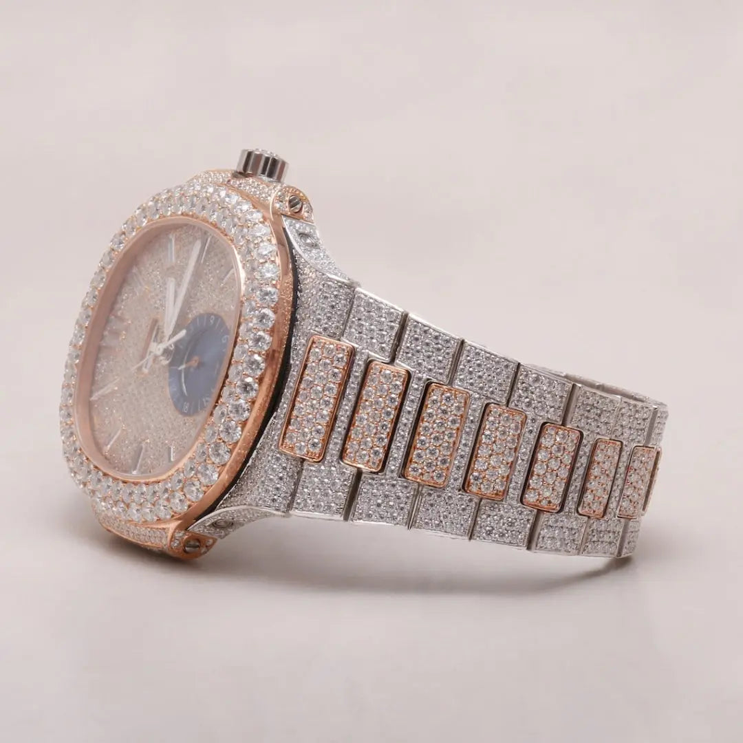 Moissanite 56.40 CT Round Cut Diamond Minimalist Watch Jewel Carts