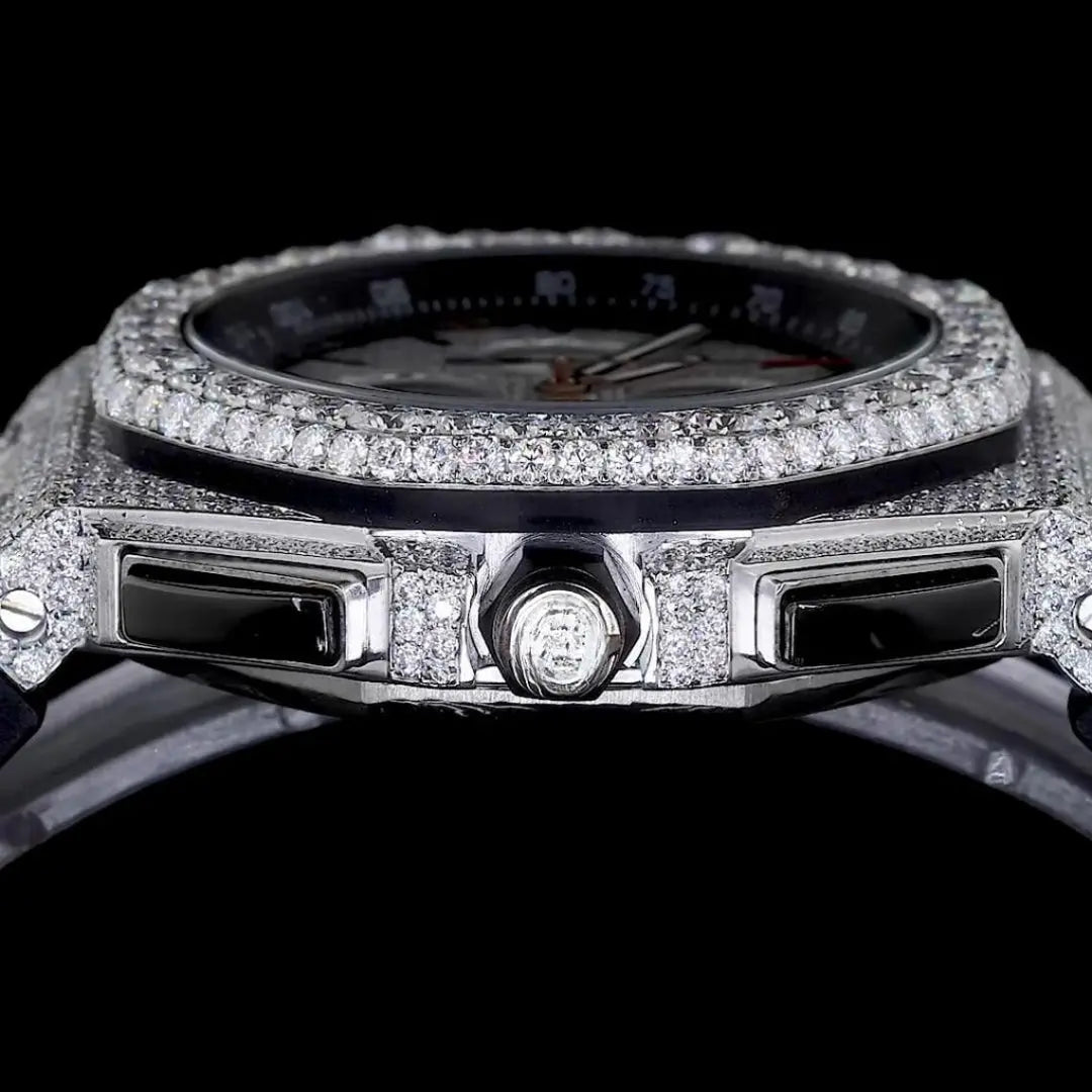 Moissanite 45.10 CT Round Cut Diamond Art Deco Watch Jewel Carts