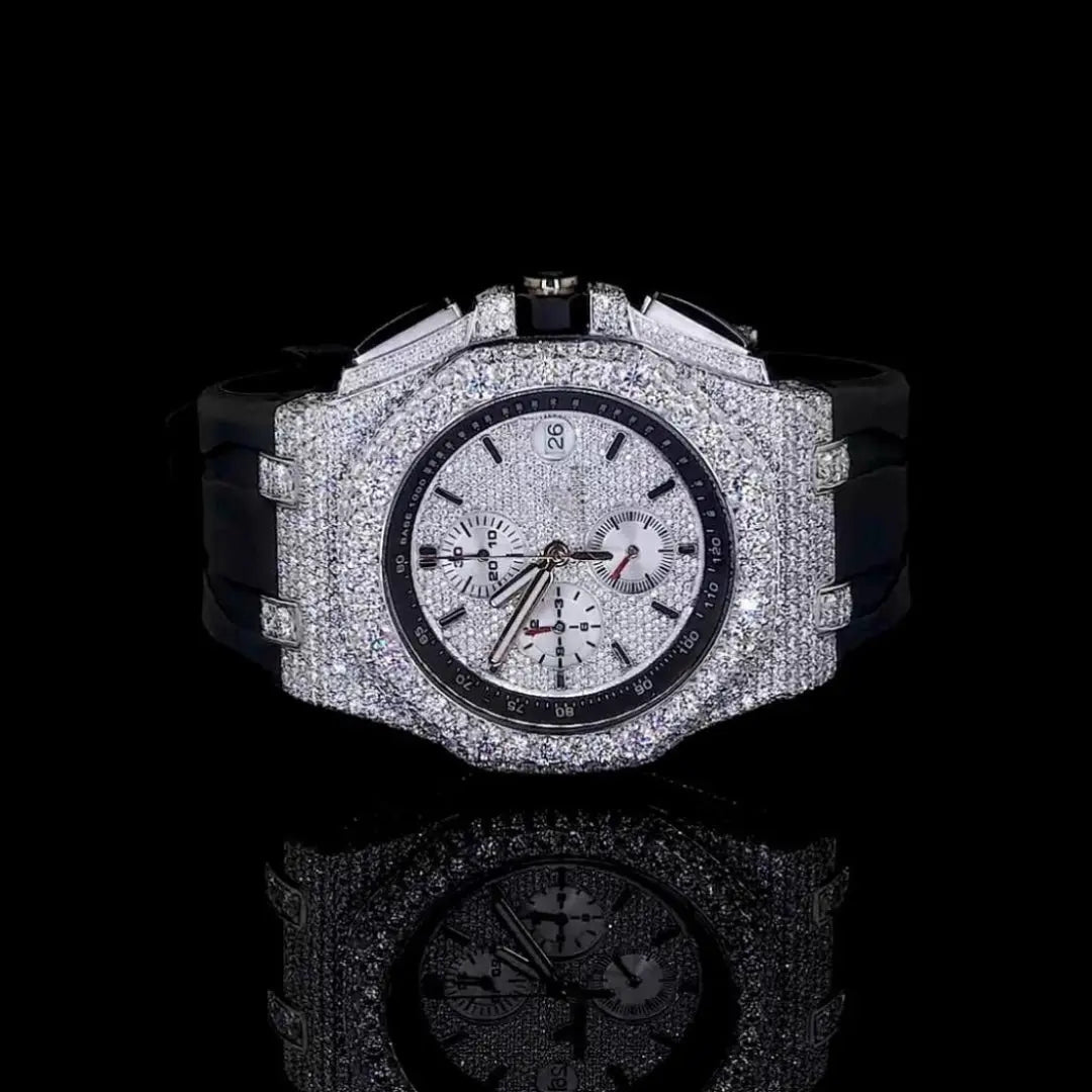Moissanite 45.10 CT Round Cut Diamond Art Deco Watch Jewel Carts