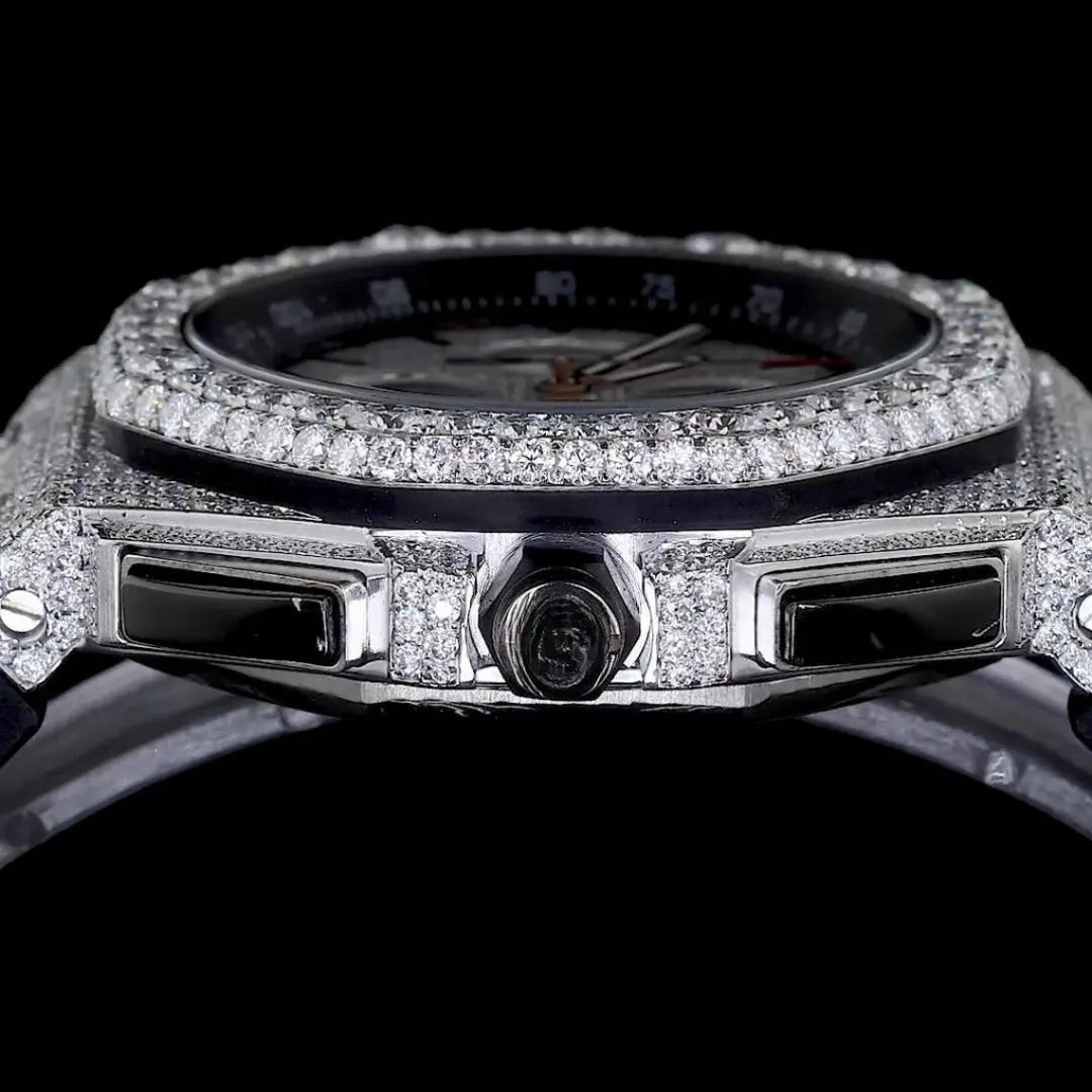 Moissanite 45.10 CT Round Cut Diamond Art Deco Watch Jewel Carts