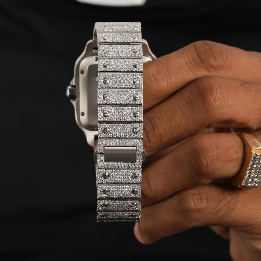 Moissanite 74.24 CT Round Cut Diamond Edwardian Watch Jewel Carts