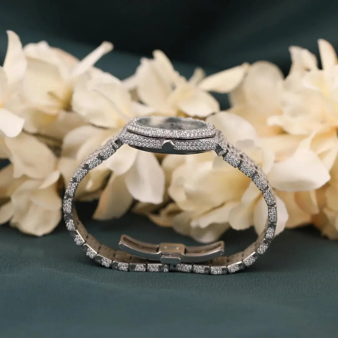 Moissanite 69.25 CT Round Cut Diamond Edwardian Watch Jewel Carts