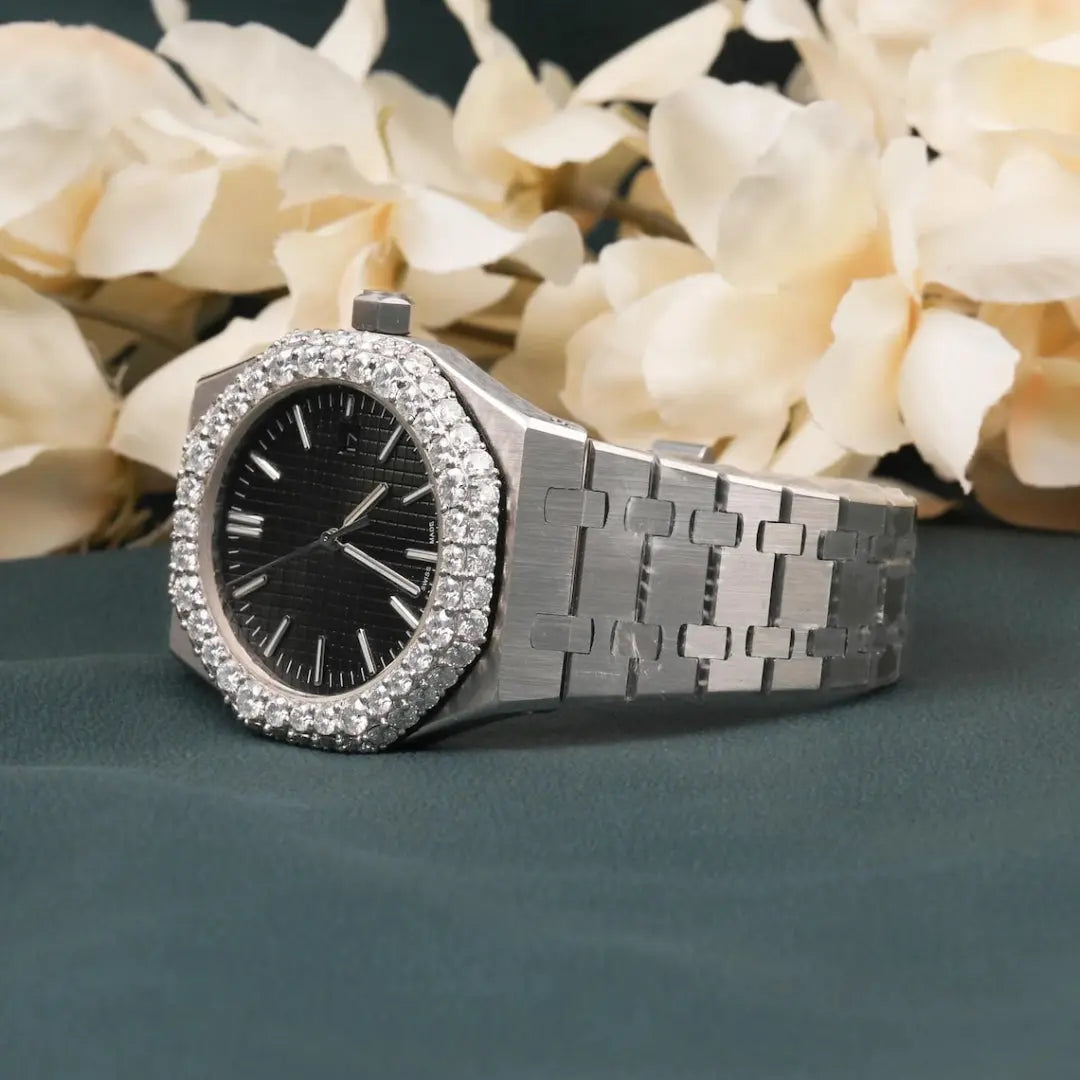 Moissanite 22.35 CT Round Cut Diamond Brutalist Watch Jewel Carts