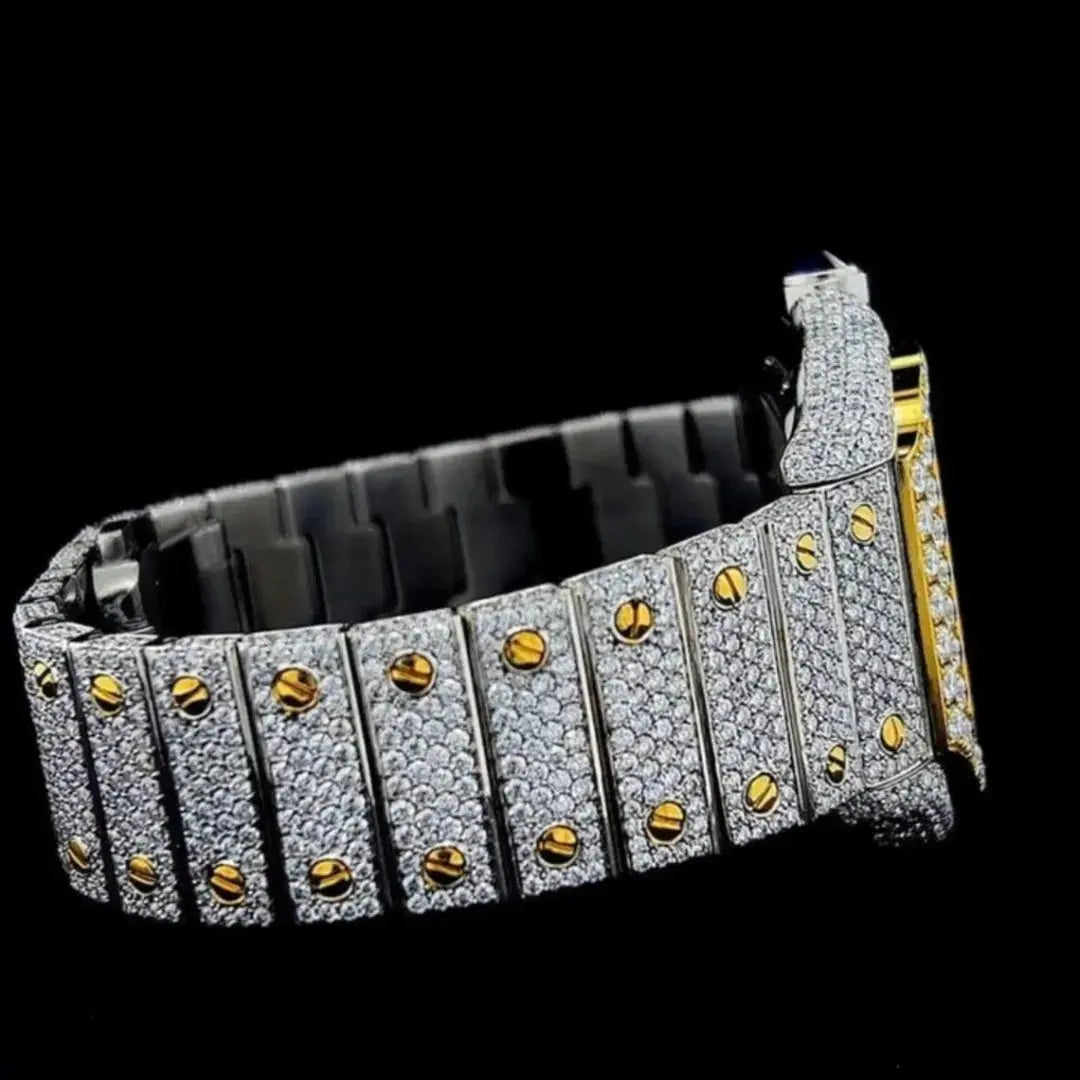 Moissanite 58.64 CT Round Cut Diamond Edwardian Watch Jewel Carts