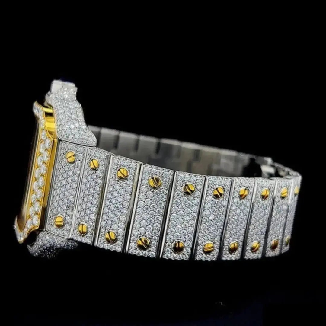 Moissanite 58.64 CT Round Cut Diamond Edwardian Watch Jewel Carts