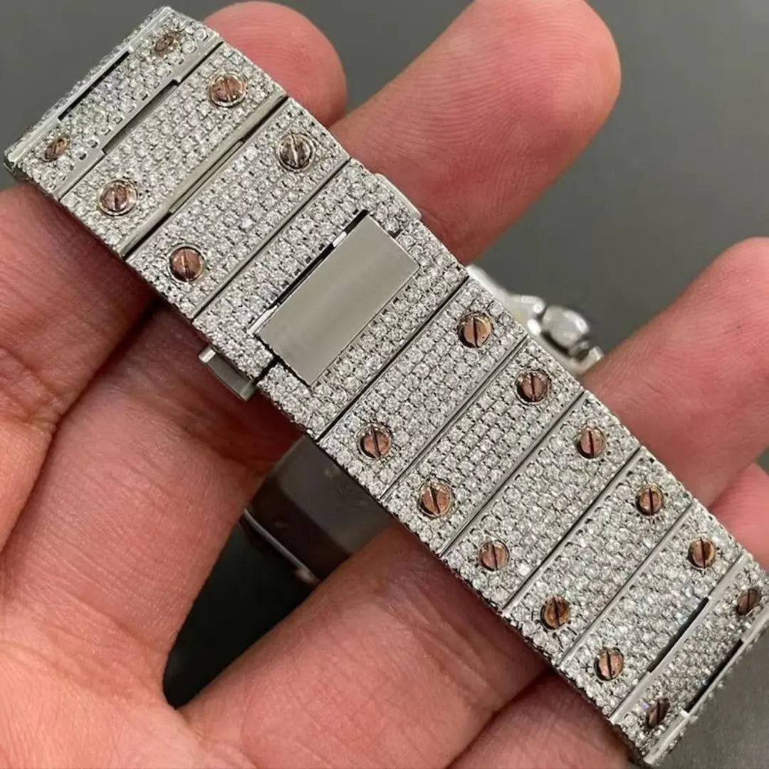 Moissanite 78.41 CT Round Cut Diamond Edwardian Watch Jewel Carts