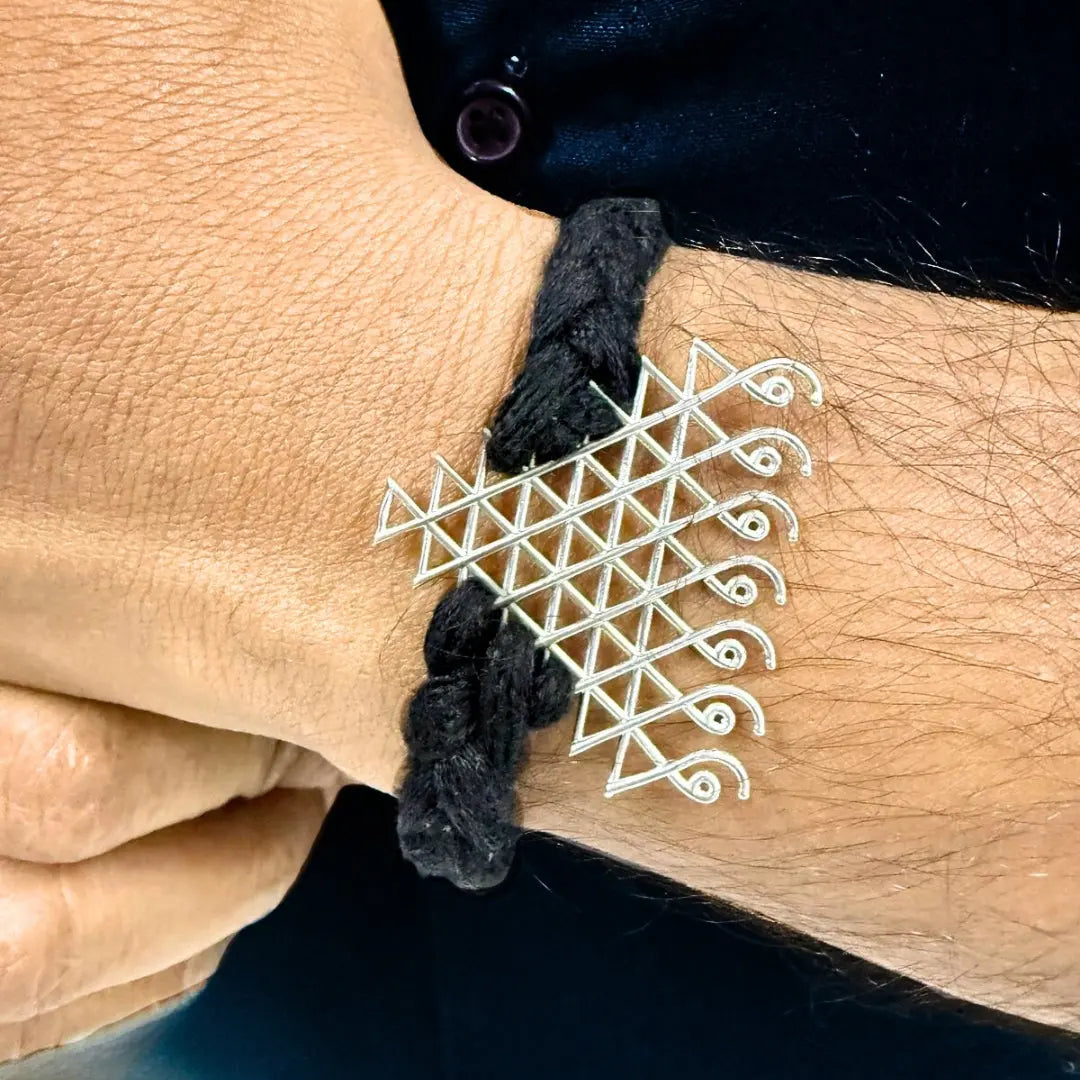 Handcrafted Silver Saraswati Yantra Bracelet - A Special Blessed Gift Jewel Carts
