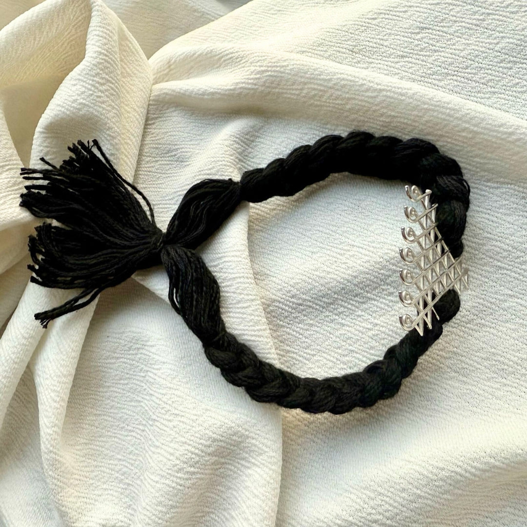 Handcrafted Silver Saraswati Yantra Bracelet - A Special Blessed Gift