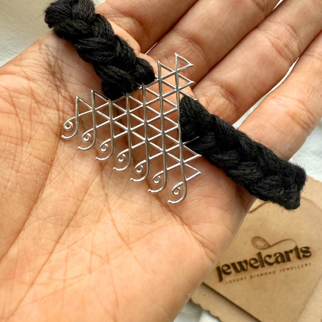 Handcrafted Silver Saraswati Yantra Bracelet - A Special Blessed Gift