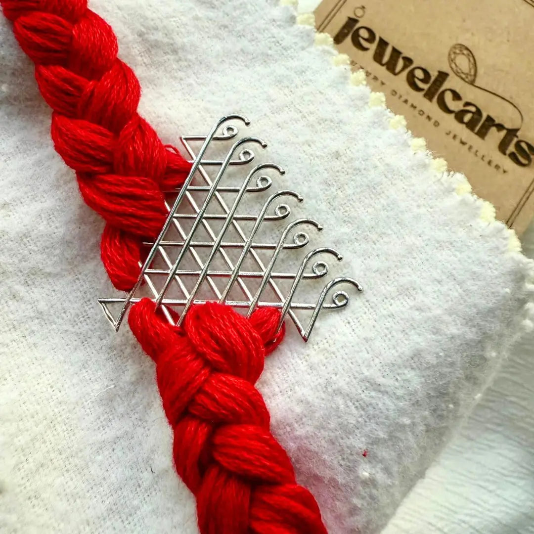 Handcrafted Sterling Silver Saraswati Yantra Bracelet Jewel Carts