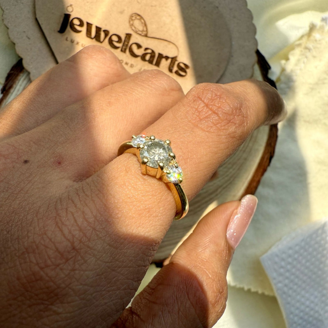 Three Stone Round Diamond Engagement Ring