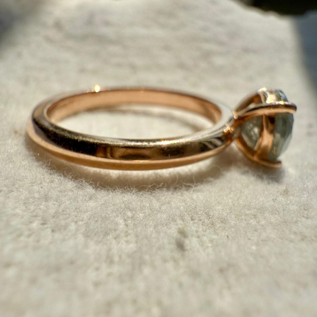 Personalized 2.00 CT Round Cut Salt and Pepper Diamond Handmade Ring