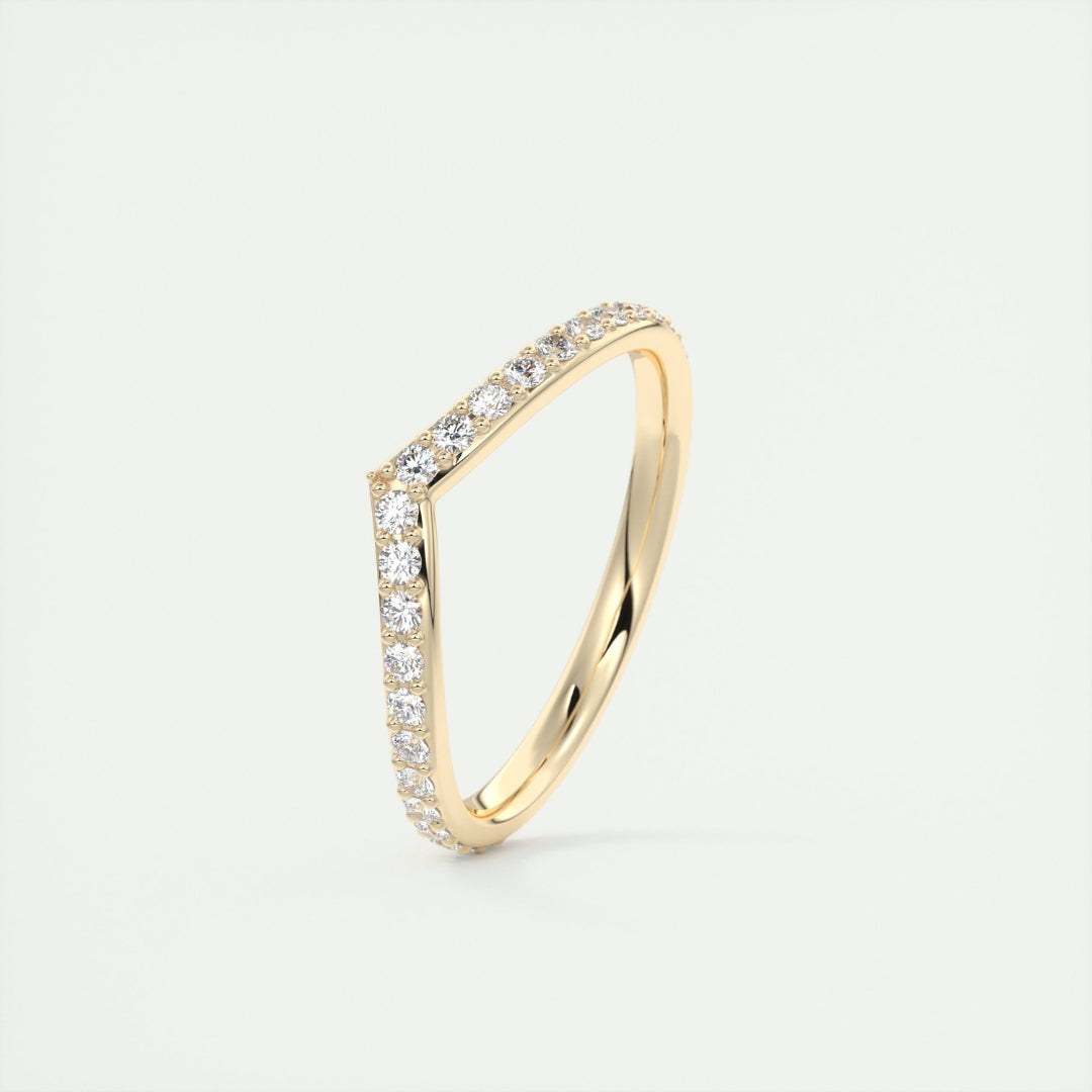 Lab Grown 1.94 CT Round Cut Diamond Mid-Century Handmade Band