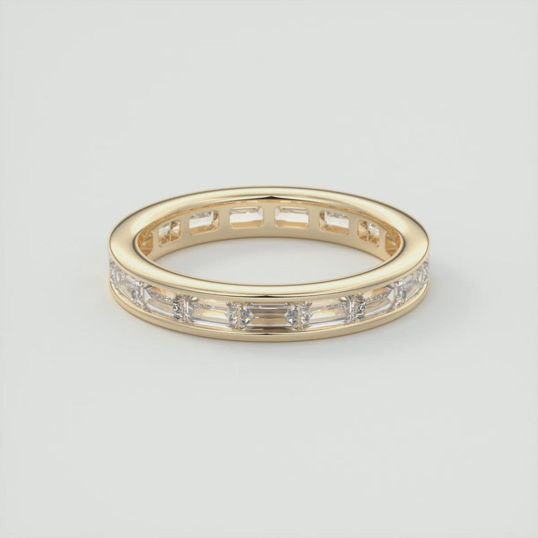 Lab Grown 2.42 CT Baguette Cut Diamond Gothic Wedding Band