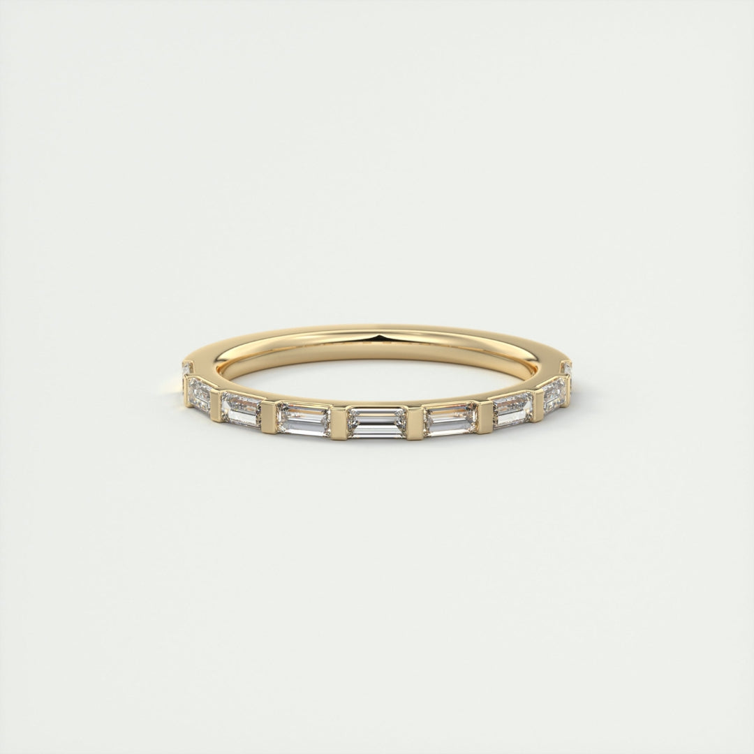 Lab Grown 1.50 CT Baguette Cut Diamond Art Deco Anniversary Band
