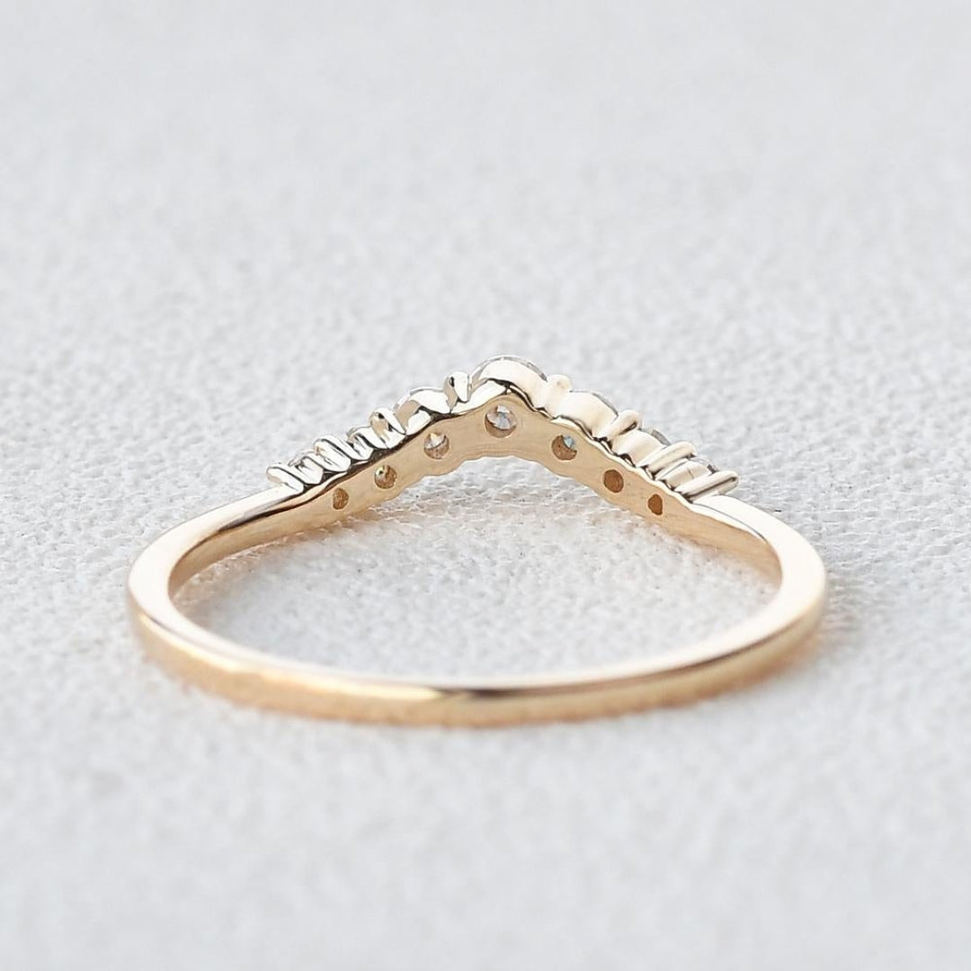 Lab Grown 1.17 CT Round Cut Diamond Victorian Wedding Band