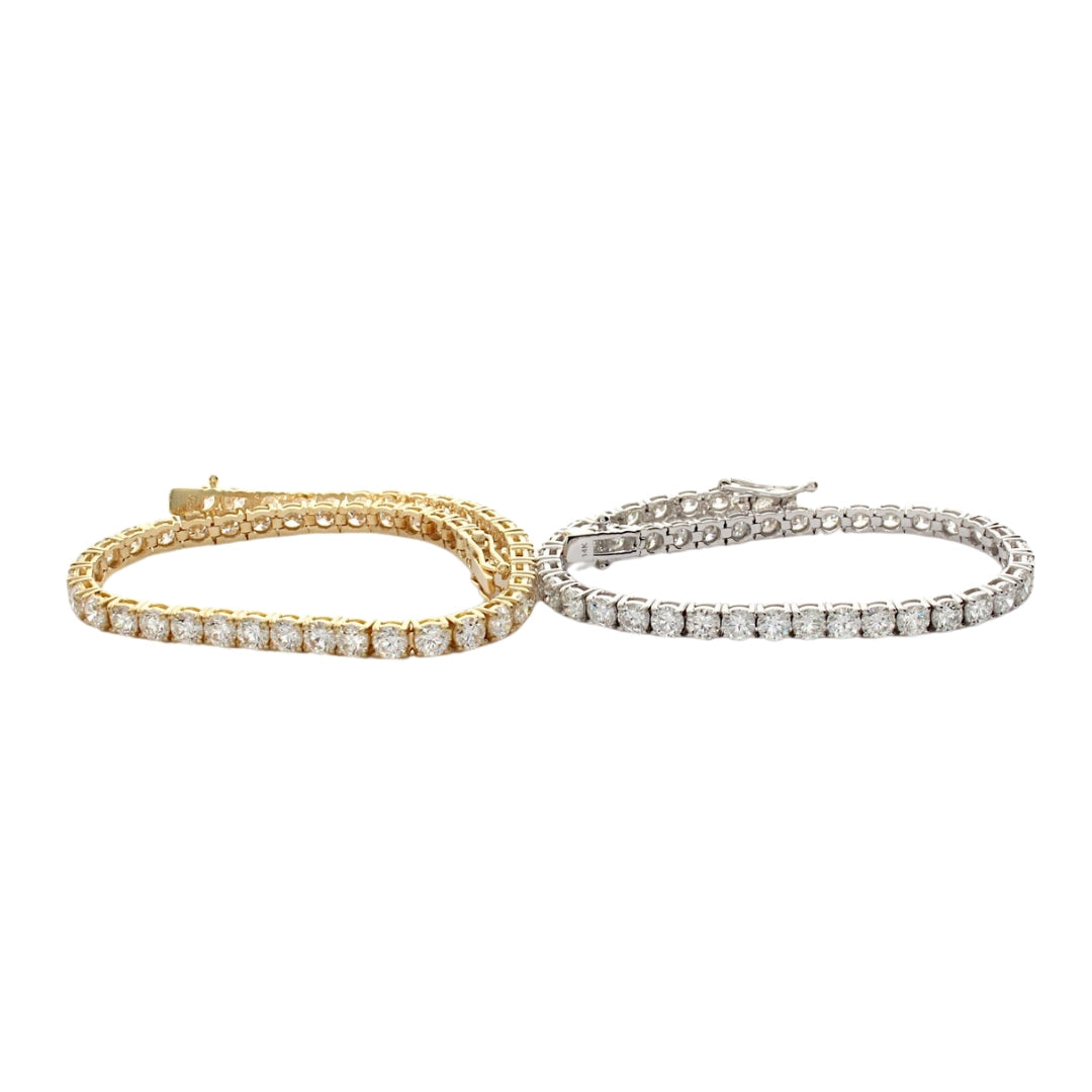 Lab Grown 7.15 CT Round Diamond Art Deco Bracelet Jewel Carts