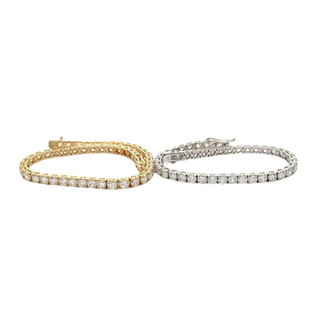 Lab Grown 7.15 CT Round Diamond Art Deco Bracelet Jewel Carts